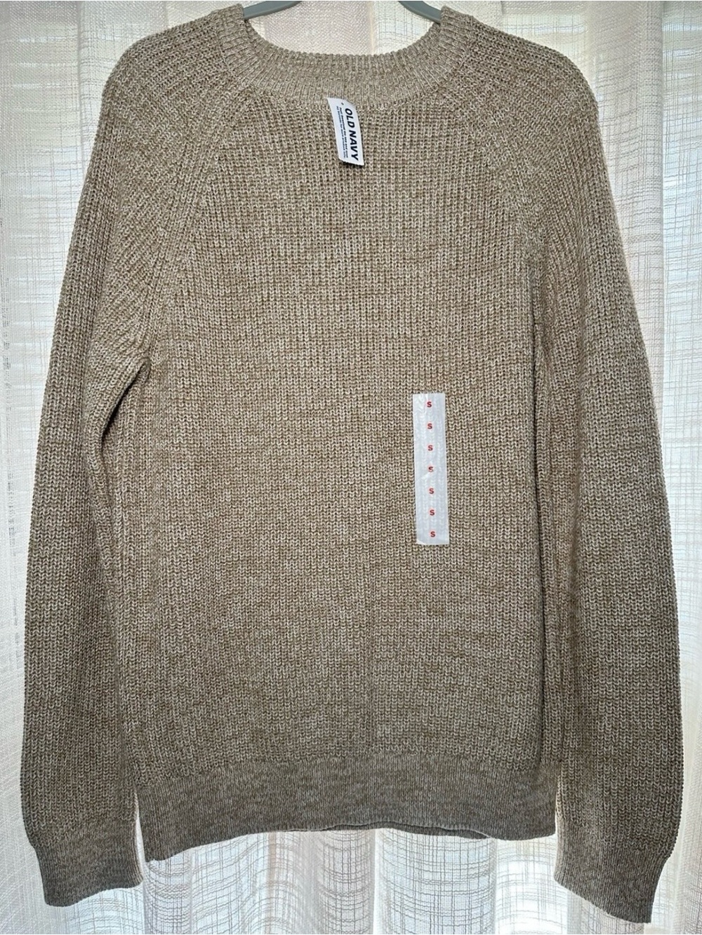 Old Navy Men’s Crewneck Sweater in Taupe Knit
